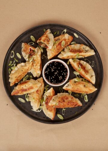 REAL cultivated meat gyoza. Made from animal cells. Ivy Farm Technologies, Oxford.
