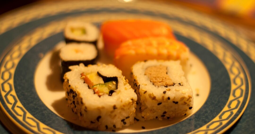 Japan food in a yellow dominant