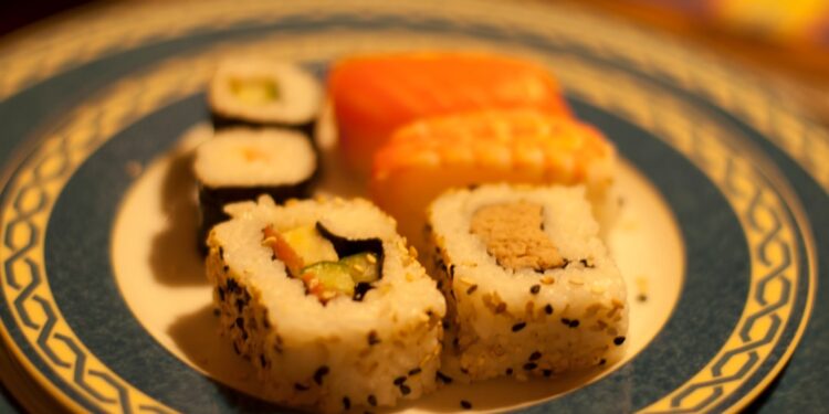 Japan food in a yellow dominant