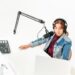 Koptelefoon en microfoon voor podcast opname