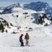 Besneeuwde skipistes in de bergen