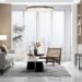Stylish apartment interior with open-concept living, warm lighting, and functional furniture.