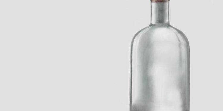 Whiskyglas met fles