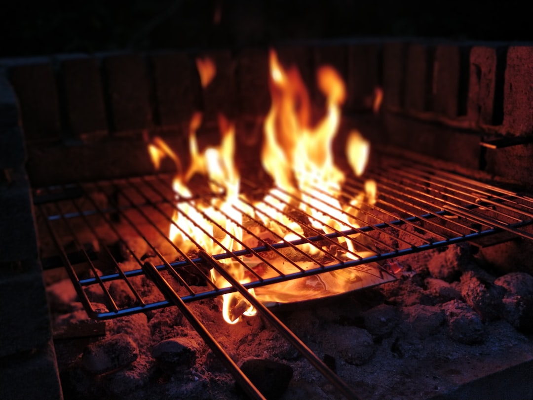 Barbecue met vlees op de grill
