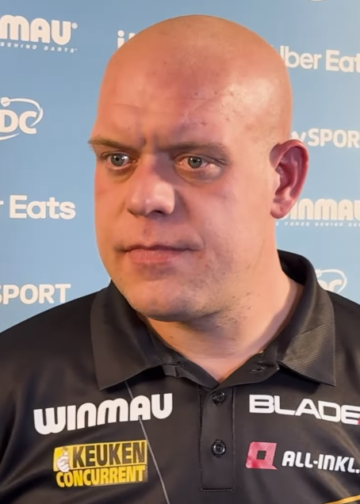 Michael van Gerwen bij het darts